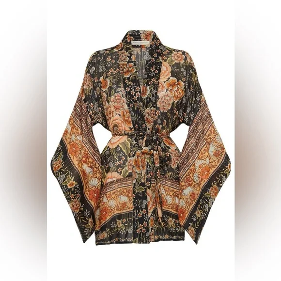 SPELL Mystic Nightfall Short Robe Kimono size M/L New with Tags - Picture 3 of 12